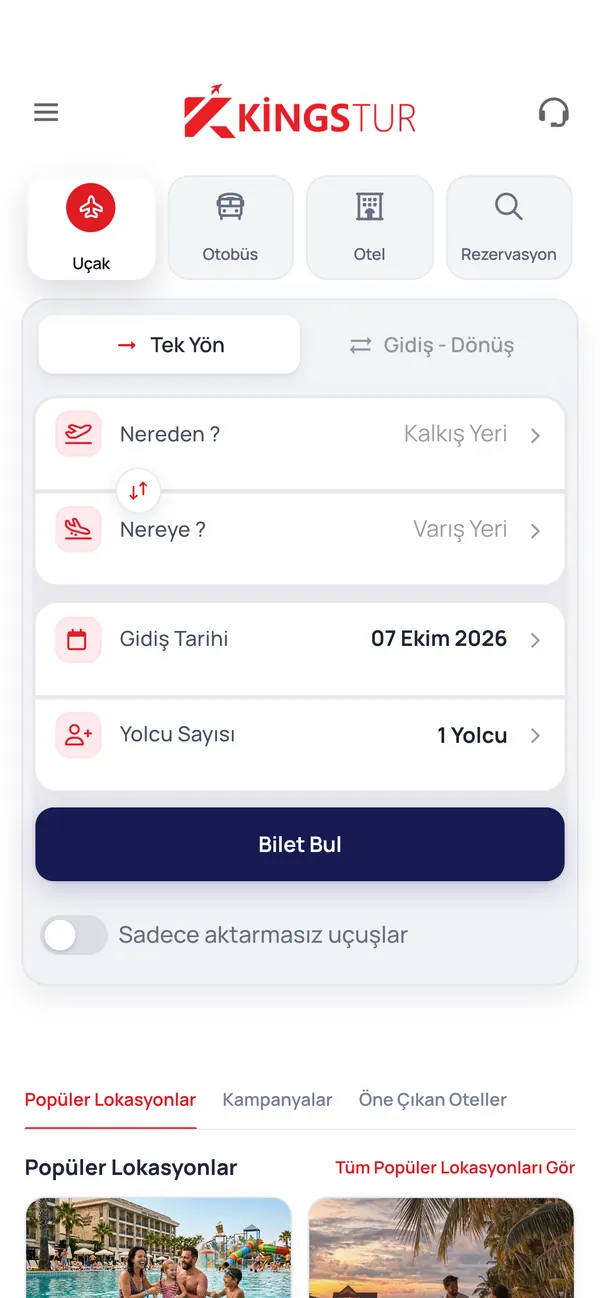 Kingstur mobil uygulaması